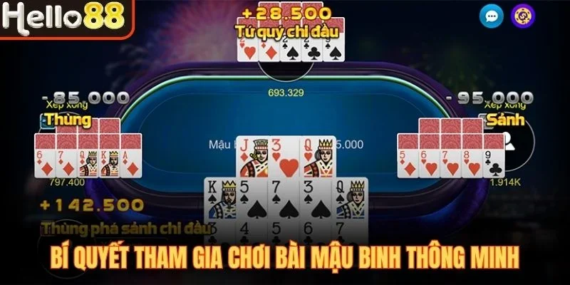 Bí quyết tham gia chơi bài mậu binh thông minh